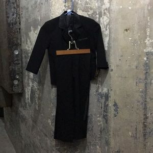 Boys suit! Black with satin tux pants . New!